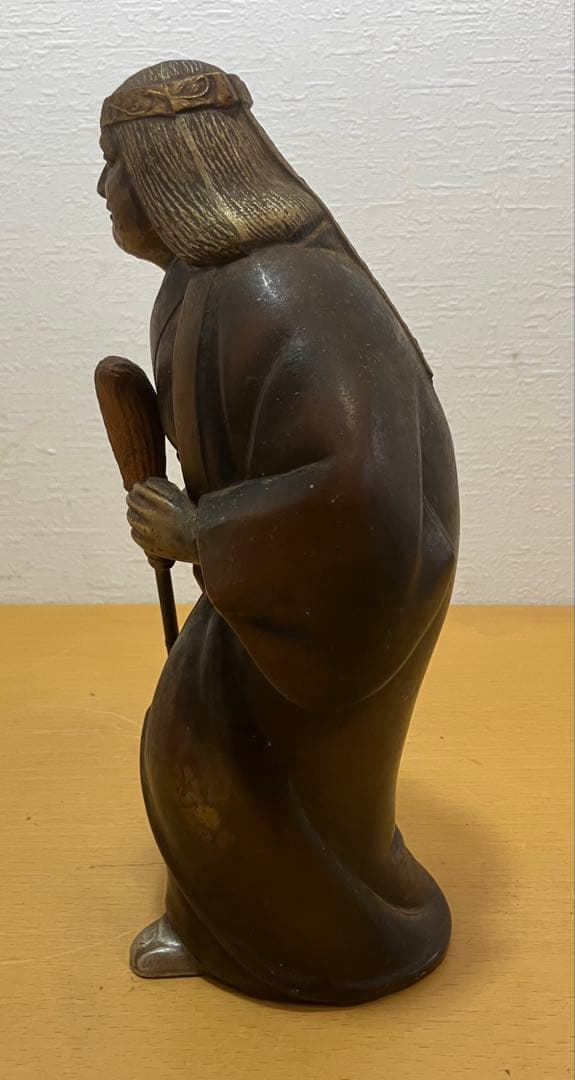 【置物】高砂人形 瑞穂 翁 嫗 日本人形 飾り 長寿 夫婦円満 縁起物 金属製