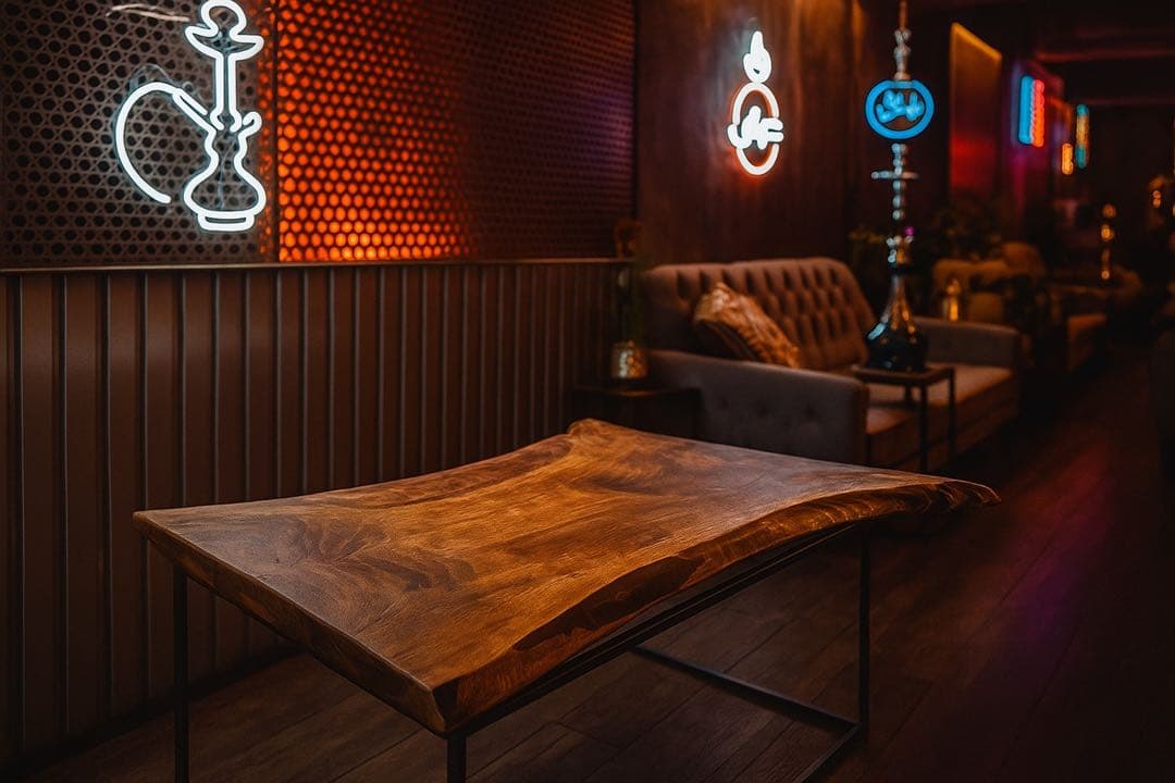 【早い者勝ち！SALE！】一枚板テーブル　ウォールナット　鉄脚　テーブル　カフェ