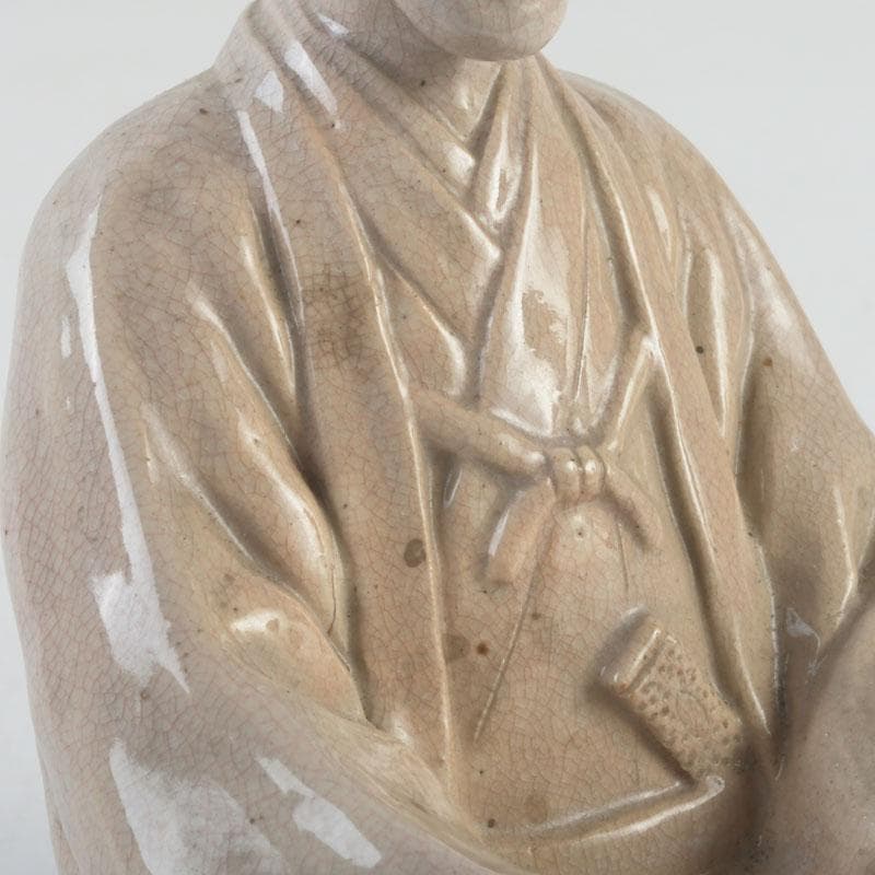 小倉屋清兵衛　十世　坂高麗左衛門作　吉田松陰坐像　置物　共箱　C　9256