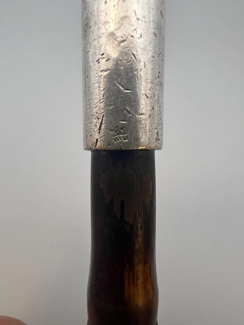 【海】純銀煙管　キセル　純刻印　小林在銘　銀細工　アンティーク　重量約43g