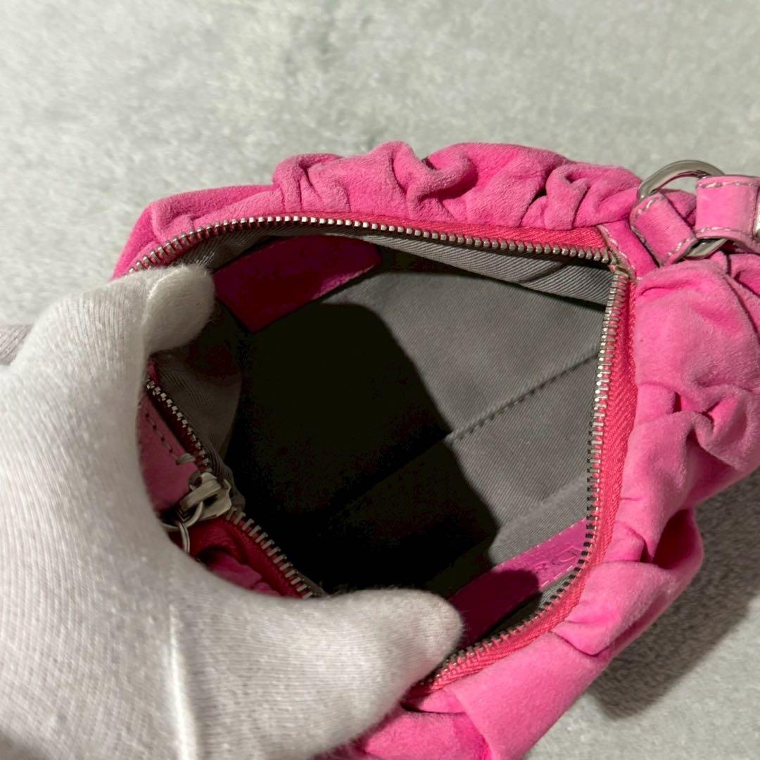 バッグ D&G Gathering Shoulder Bag Suede Pink