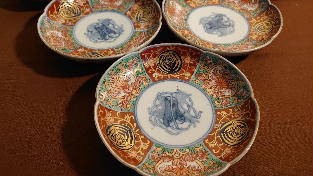 伊万里　古伊万里 　大聖寺伊万里 　 輪華皿 　 明治 　10客