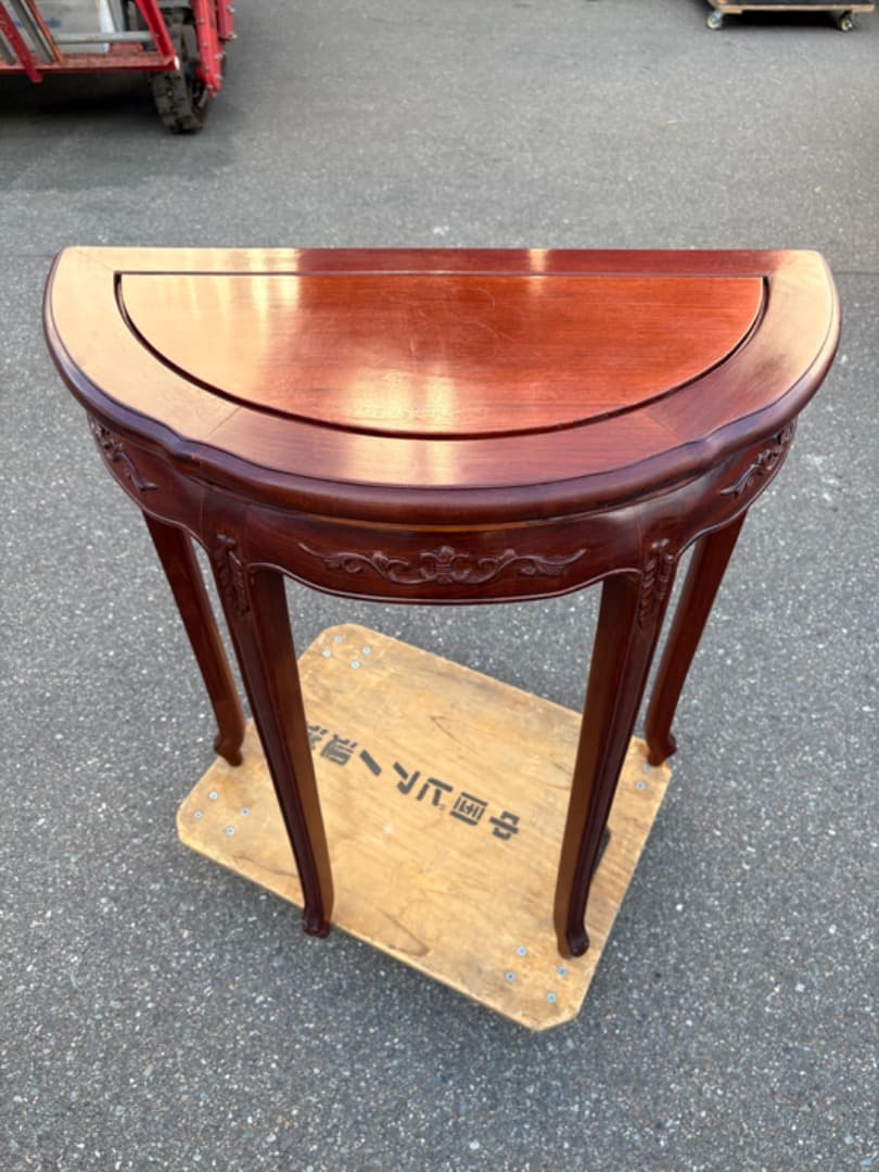 【送料無料】 デミ・ルーンテーブル　コンソールテーブル　猫脚　木製　欧州家具