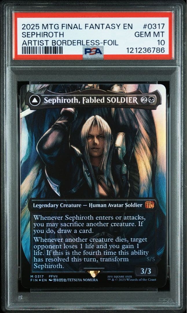 MTG PSA10 威名のソルジャー、セフィロス ボーダーレス版英語foil