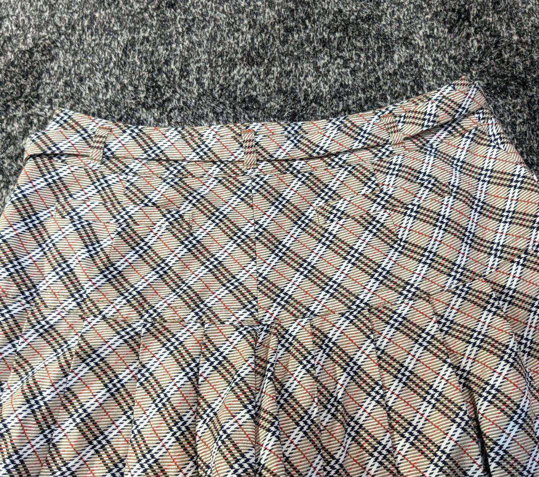 バーバリー　ノバチェック　キュロット　プリーツミニスカート　ベルト　ホース刺繍