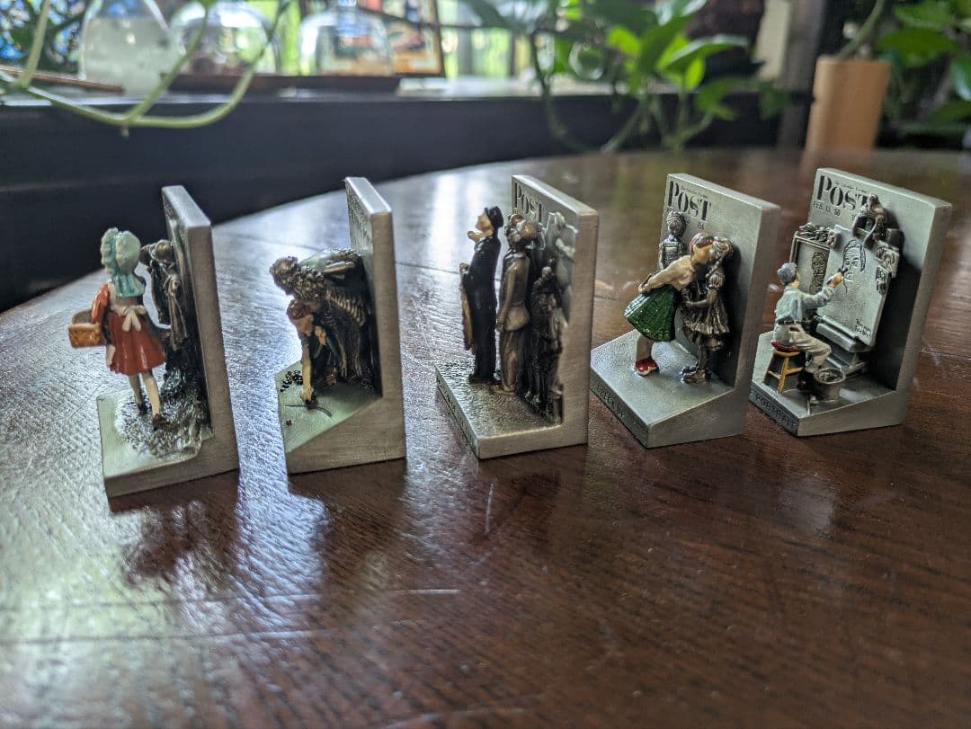 ５体限定 ノーマン・ロックウェル ピューターフィギュア 木製ディスプレーケース