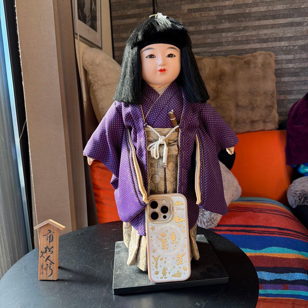 市松人形 紫色の着物