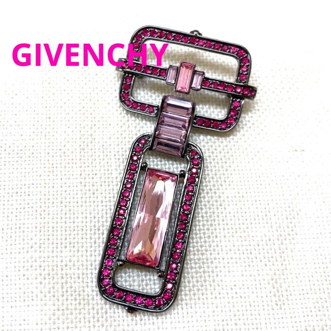 GIVENCHY ジバンシー　ピンクビジュー　ブローチ　アールデコ風