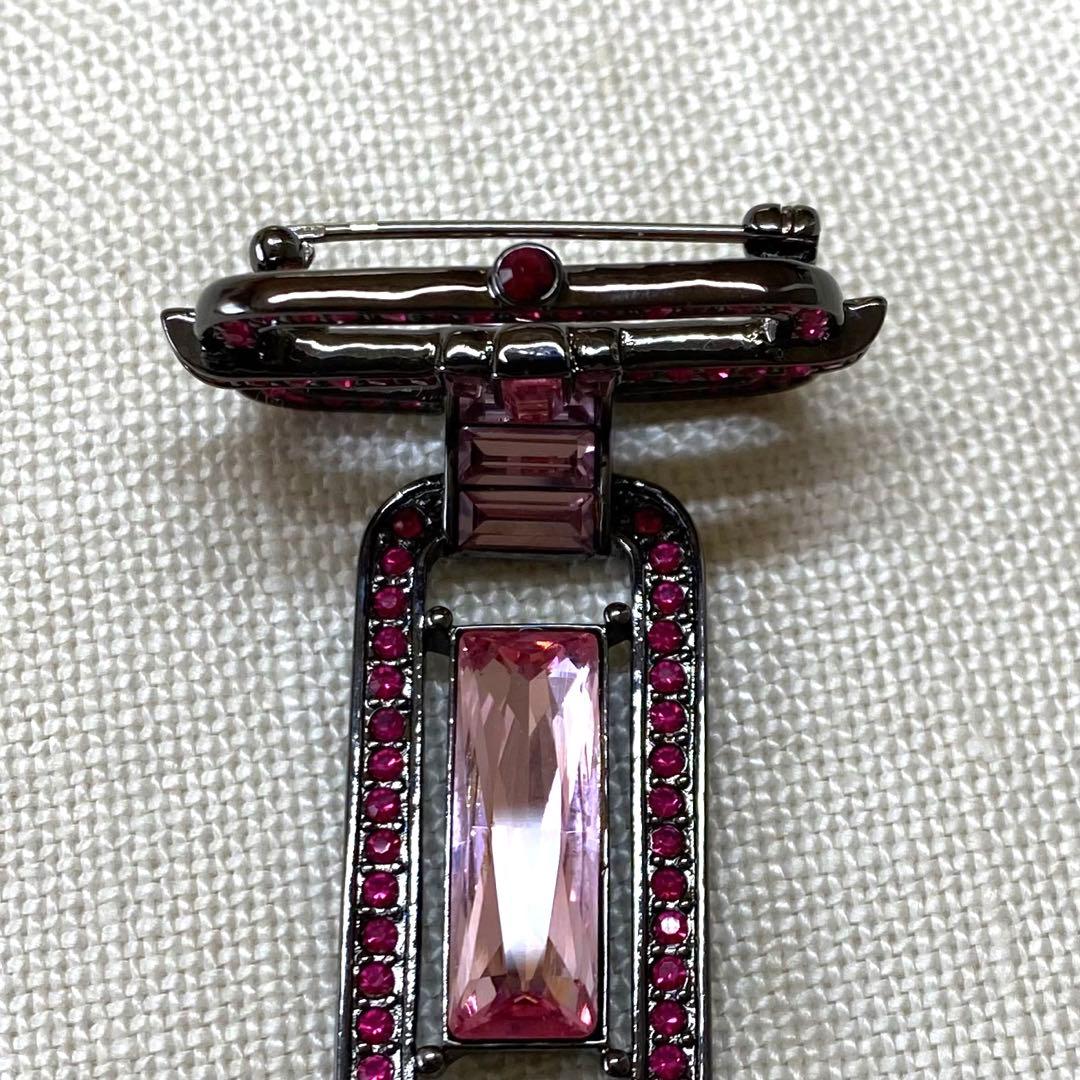 GIVENCHY ジバンシー　ピンクビジュー　ブローチ　アールデコ風