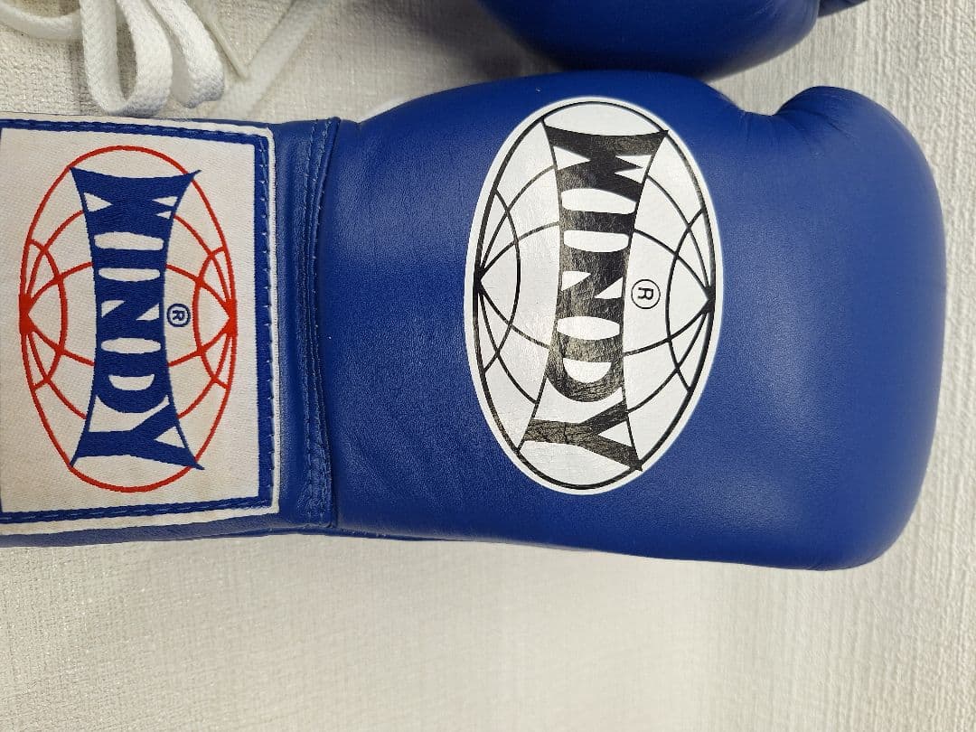 MAYDY ボクシンググローブ 8oz 青 紐タイプ