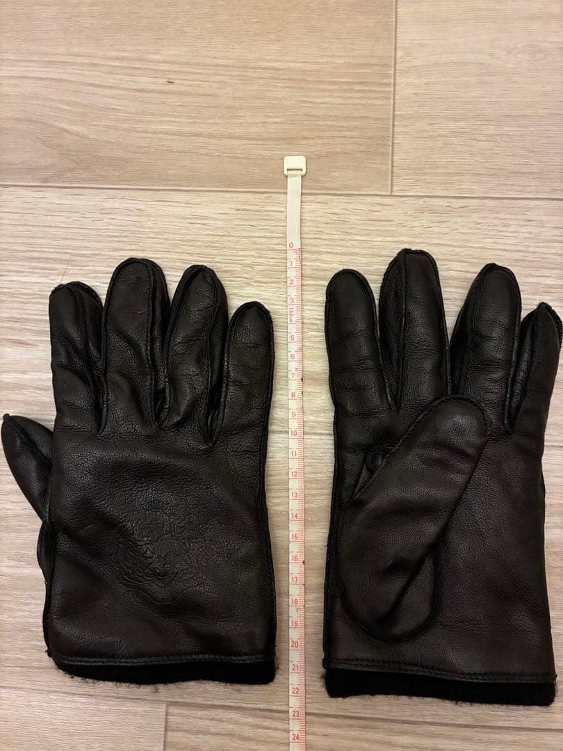 ダンヒル　レザー製 黒手袋 エンブレム付き
