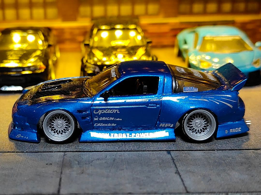 ホットウィールカスタム 日産 180sx フルエアロ ドリ車 深リムトミカ改造青