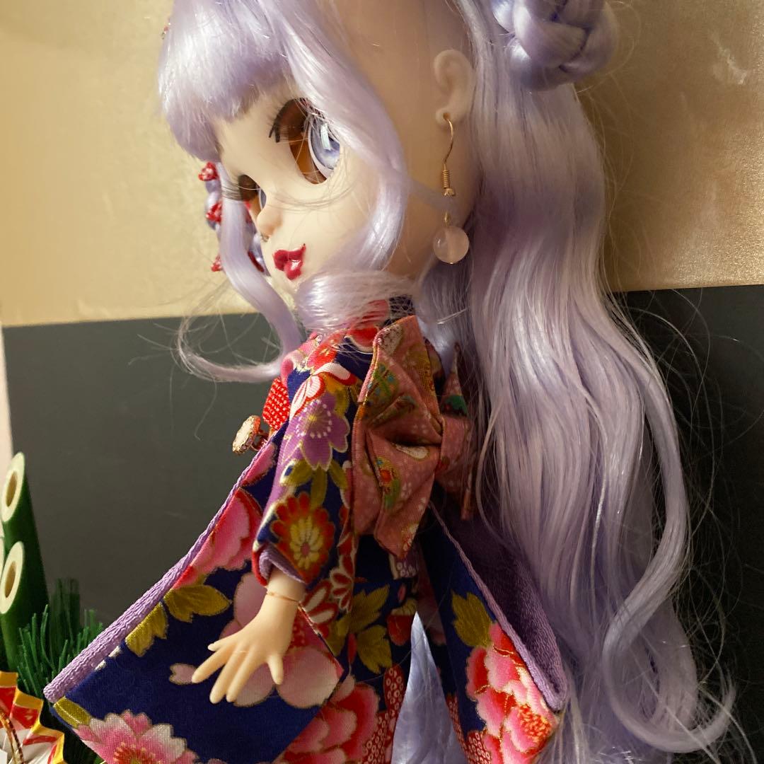『謹賀新年 2026』カスタムドール 薄いピンク&水色mixふんわりパープルヘア