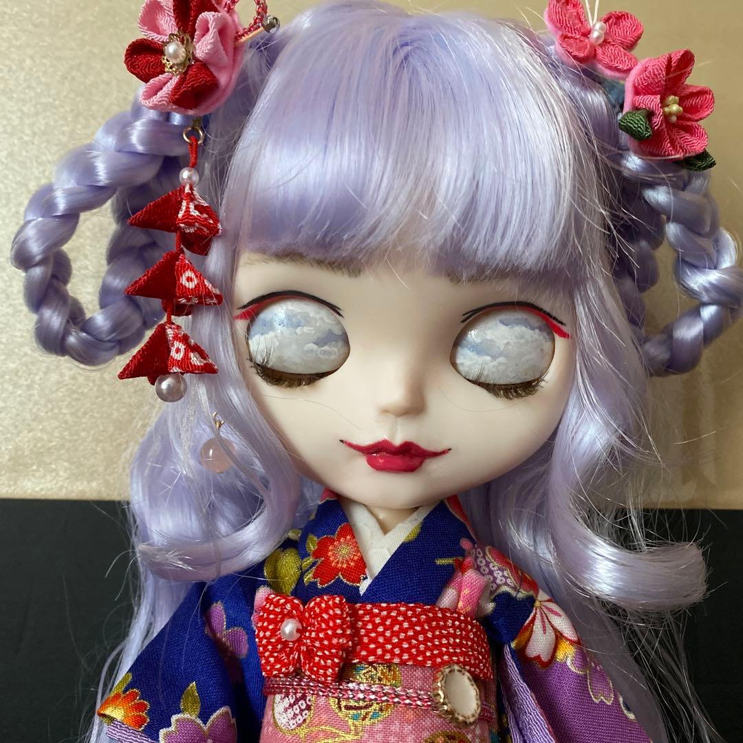 『謹賀新年 2026』カスタムドール 薄いピンク&水色mixふんわりパープルヘア