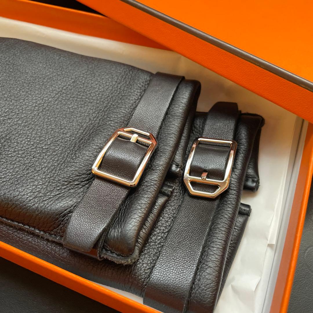 未使用 HERMES 鹿革 レザー手袋 カシミア裏地 ディアスキン サイズ8