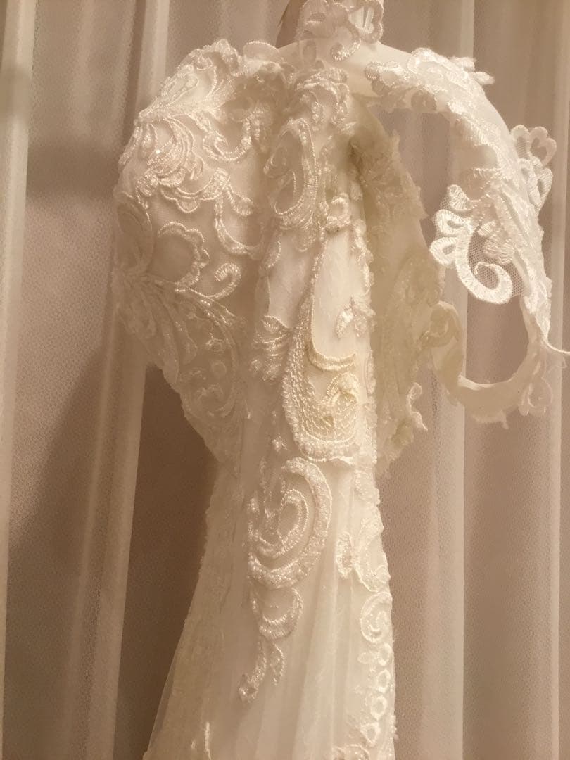 YNS WEEDINGオフショルダー レース Aラインウェディングドレス