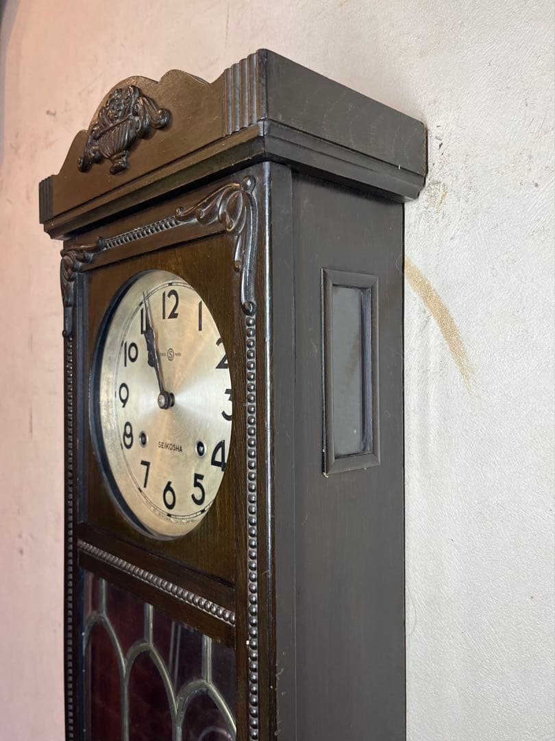 精工舎　アールデコ　柱時計　古時計　振り子　ゼンマイ　ボンボン　レトロ　雑貨