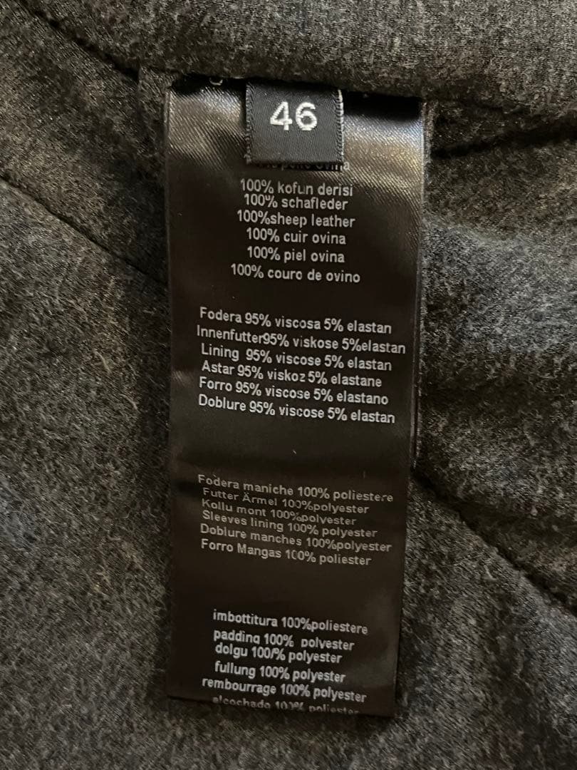 ARMANI COLLEZIONI シープレザージャケットNAVY 46