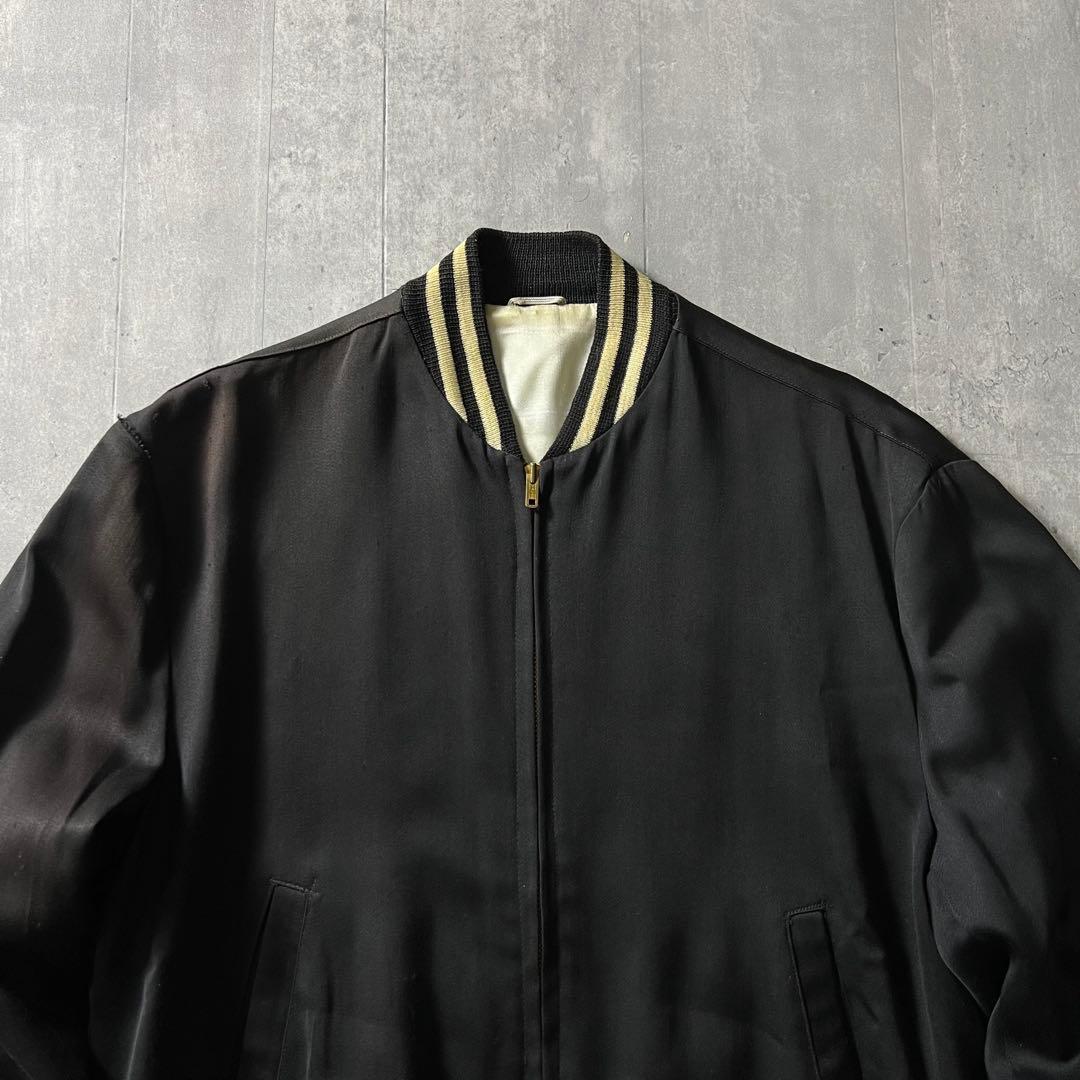 50s usa製　レーヨン　ギャバジンジャケット　ブラック　TALON