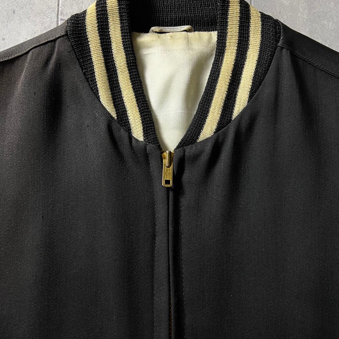 50s usa製　レーヨン　ギャバジンジャケット　ブラック　TALON