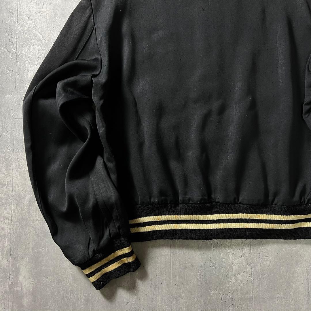 50s usa製　レーヨン　ギャバジンジャケット　ブラック　TALON