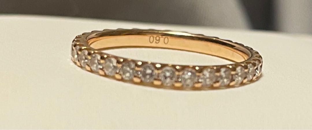 美品　スタージュエリー フルエタニティ　ダイヤ&ゴールドリング9号