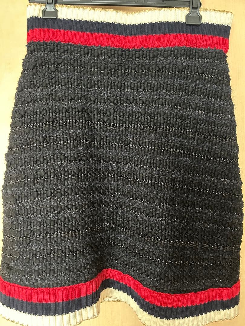 【美品】GUCCI 膝丈ニットスカート　ツイード