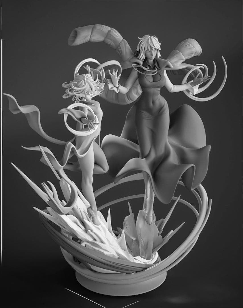 ガレージキット　ワンパンマン　タツマキ　フブキ　ガレキ　美女　1/7