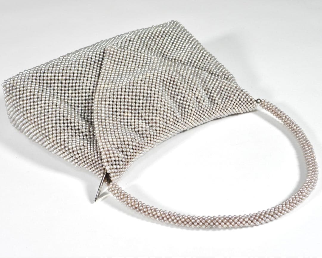 本真珠　パール　グレー ハンドバッグ 木箱付き