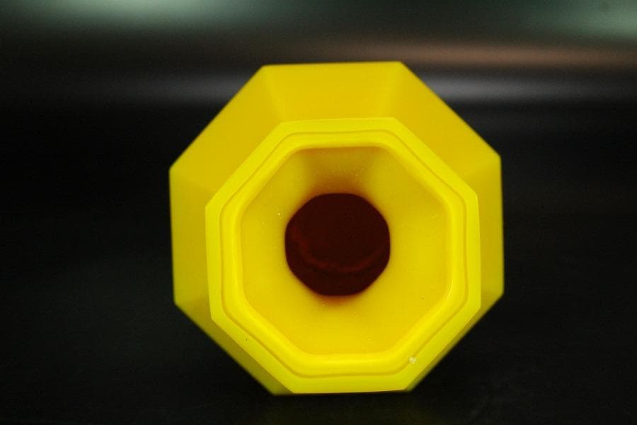 中国美術 乾隆硝子 黄色 八方 瓶 刻 乾隆年製 茶道具伝来(K-A211)