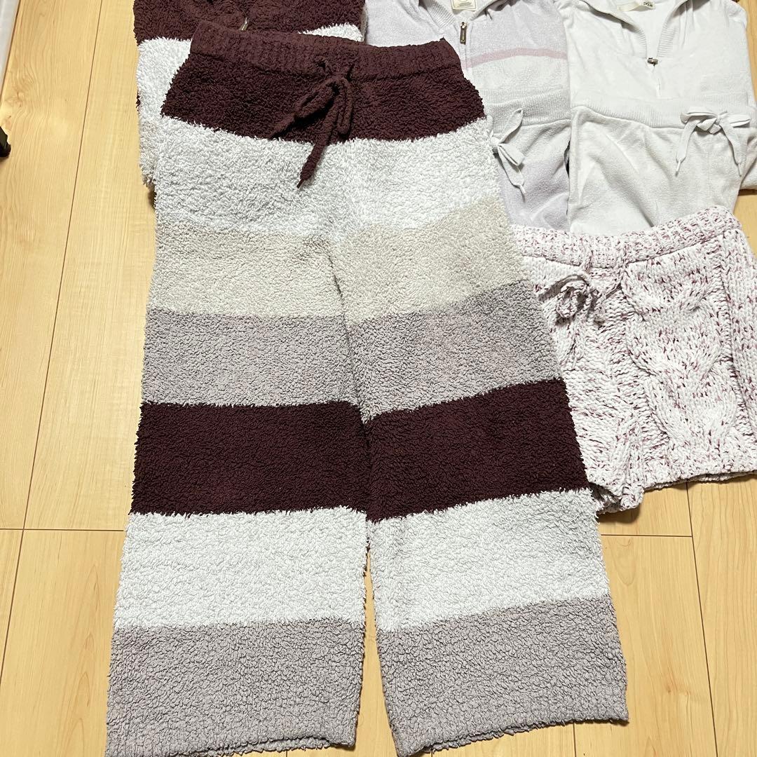 ジェラピケまとめ売りレディースルームウェアホワイトセットアップパーカー