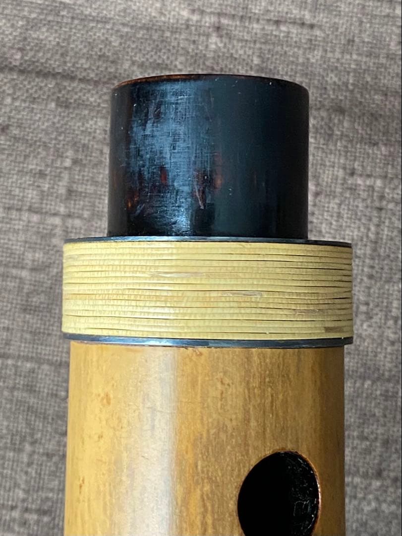 尺八 河野玉水 在銘 銀中継ぎ？ 一尺八寸（約55センチ） 1960年代？