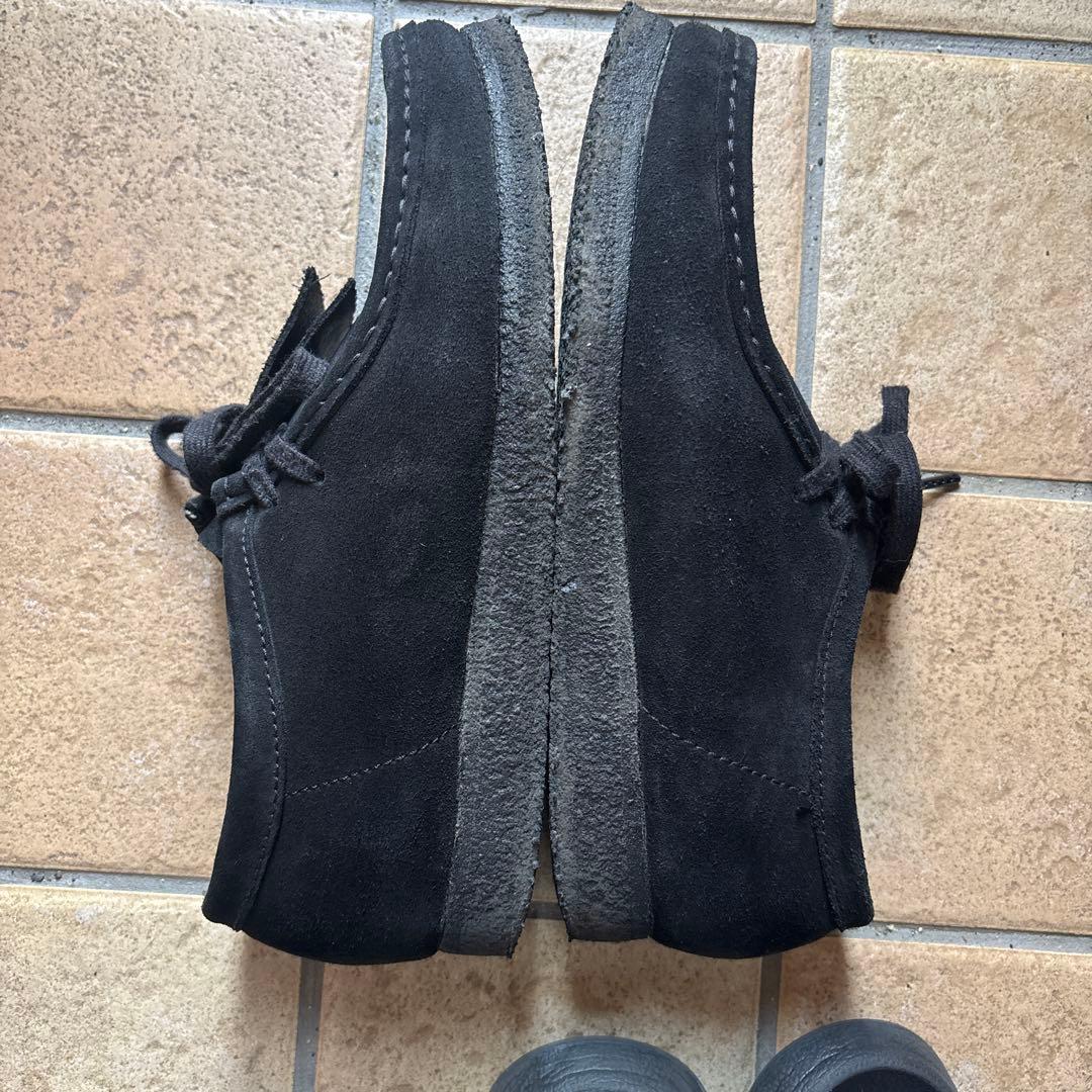 【美品】clarksクラークスワラビーブーツ スエード黒26cm