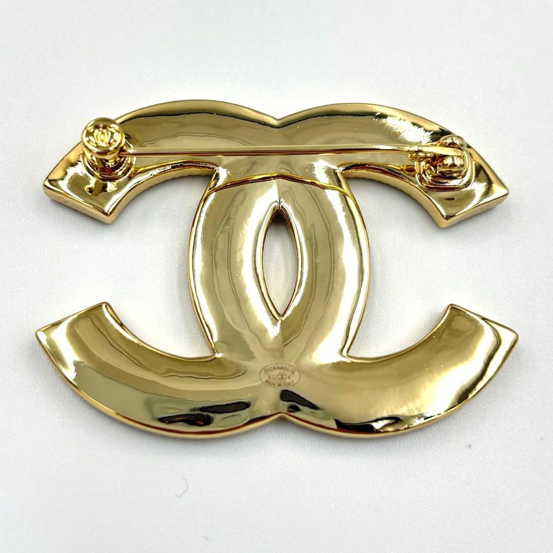 【美品】シャネル CHANEL ブローチ ココマーク ホワイト ゴールド