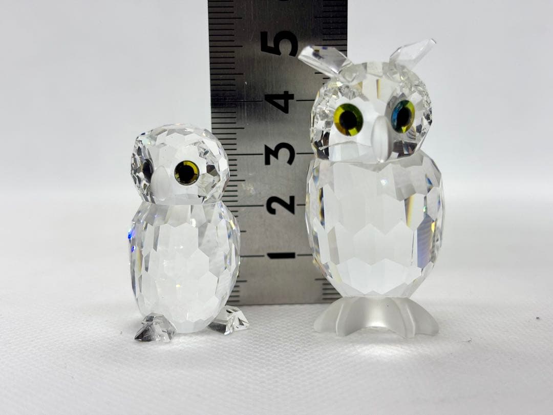 #スワロフスキー クリスタル フクロウ 2体セットP-5
