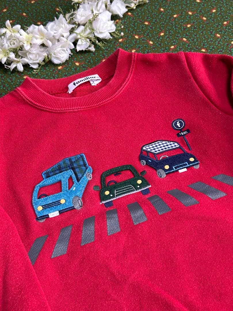 ファミリア セットチェック トレーナー ロンT パンツ100cm