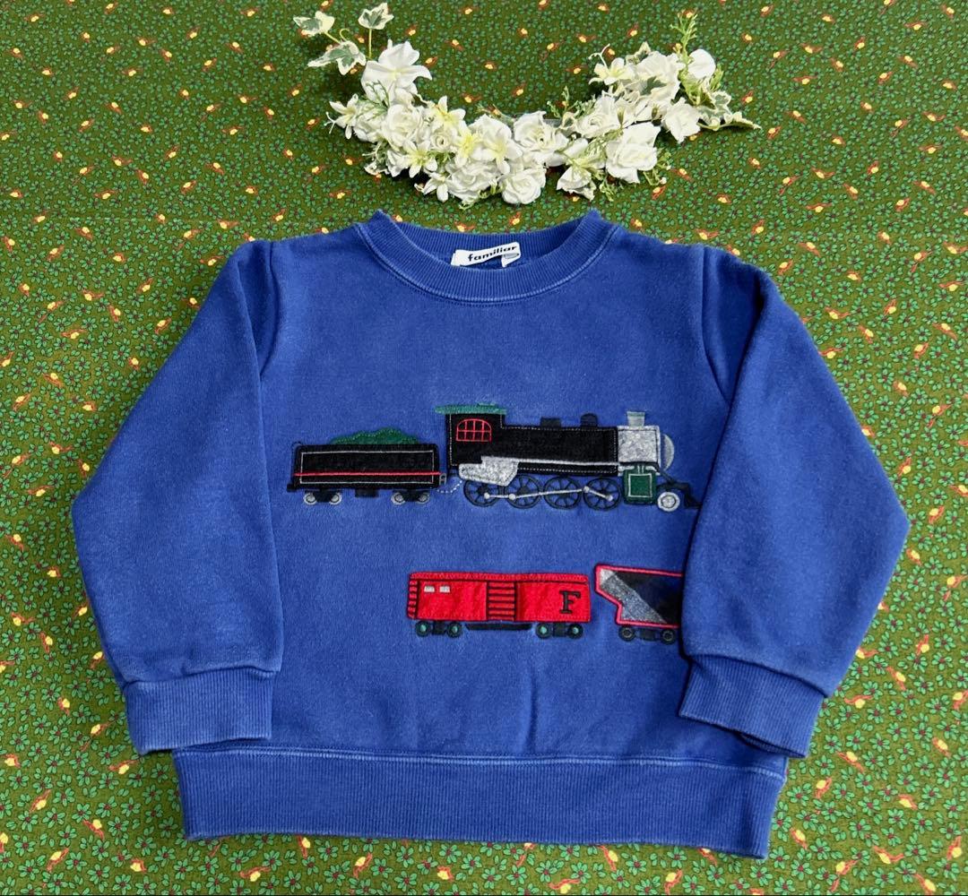 ファミリア セットチェック トレーナー ロンT パンツ100cm