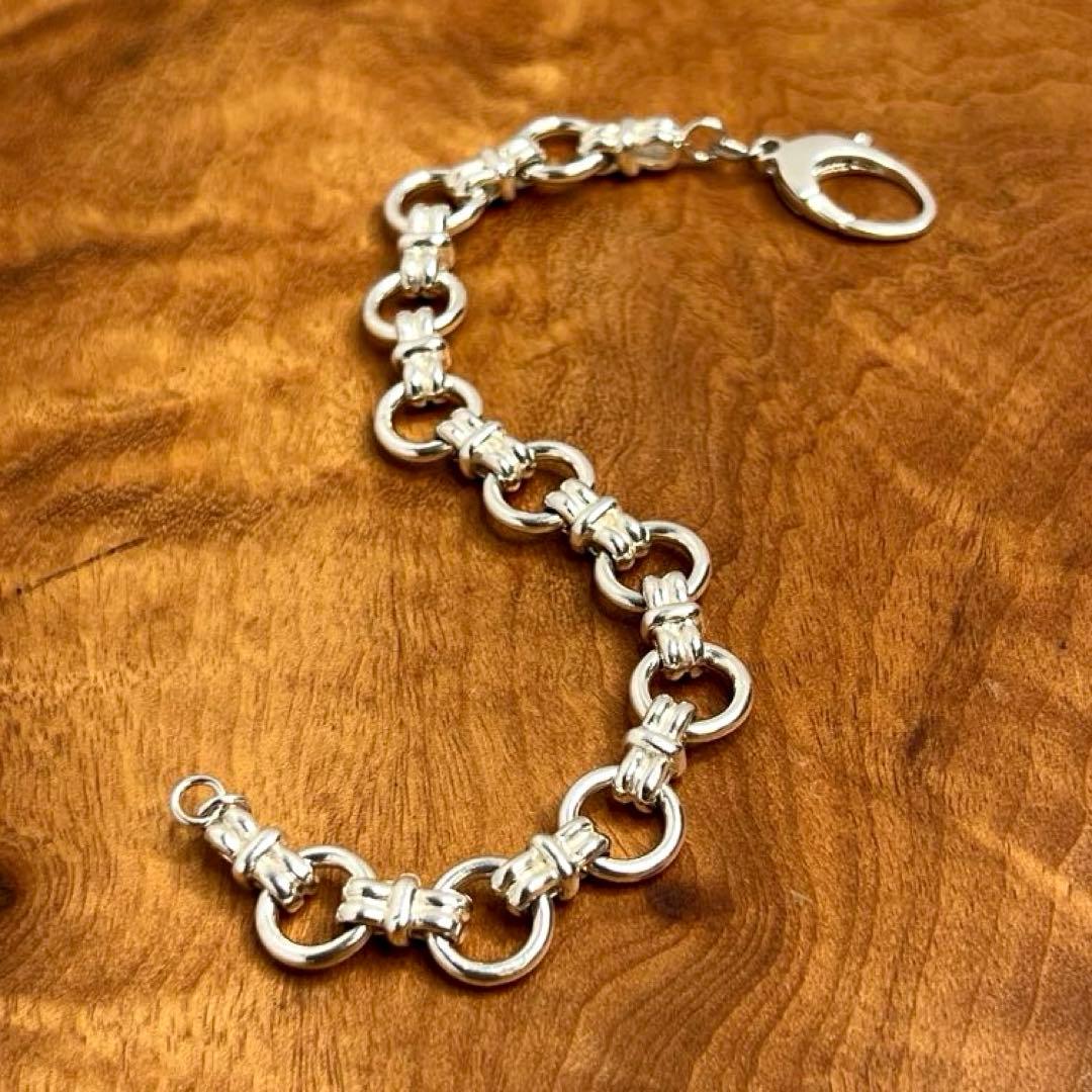 UK ヴィンテージ シルバー デザイン リンク ブレスレット 925