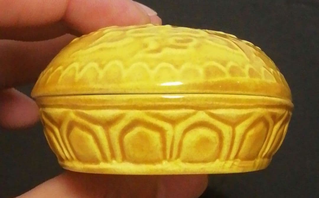 中村翠嵐作　交趾焼　小判龍　香合　共箱　共布　栞付　茶道具