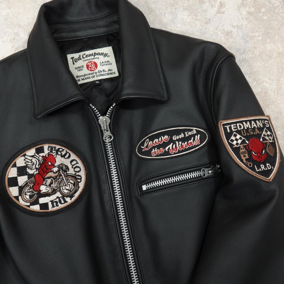 TEDMAN 100着限定 シングルレザージャケット 40 ダブルジップ