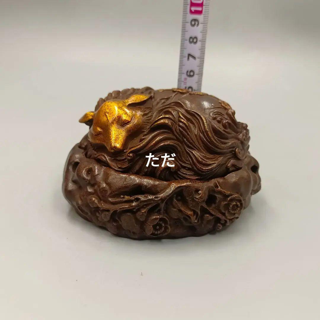 銅製 九尾狐薫香炉 室内薫香炉 茶道具 香道具 装飾品 工芸品 置物