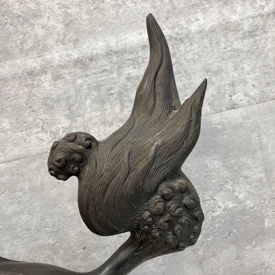 昭和レトロ 金属製 玉乗り獅子 シーサー 縁起物 置物 オブジェ 金属工芸