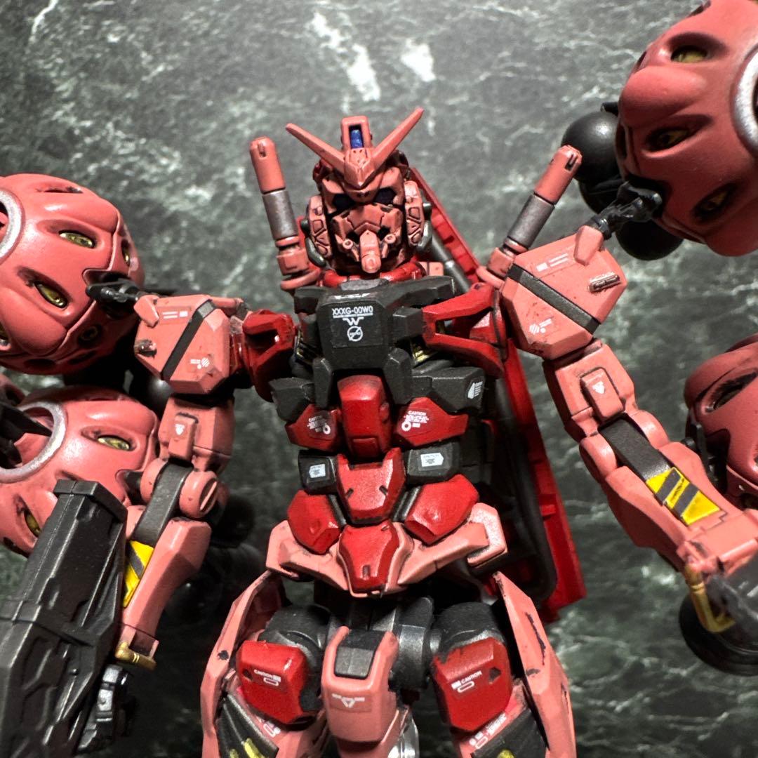 ジークアクス　HG 赤いガンダム　ビット6個装備　塗装完成品　ガンプラ