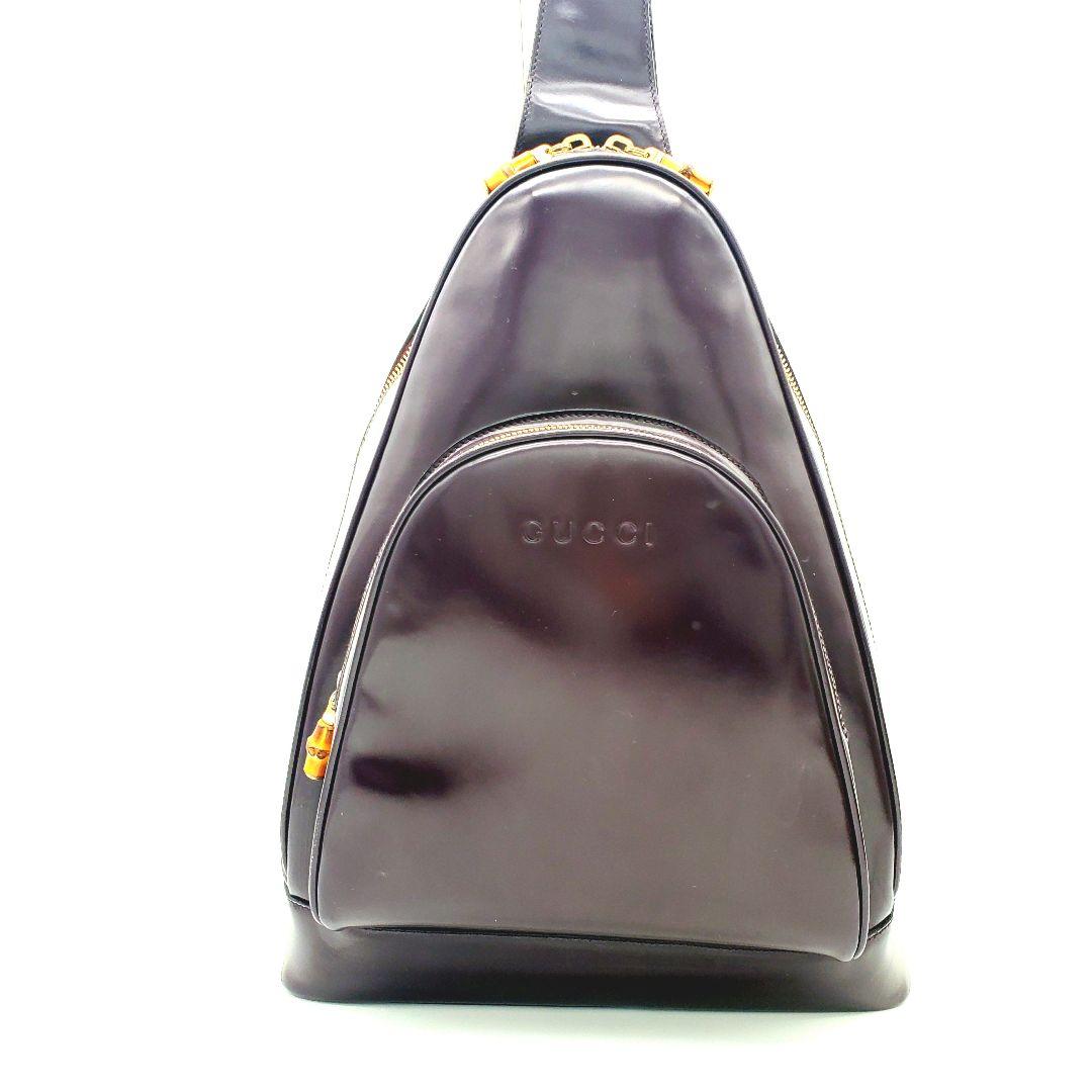希少色✨GUCCI グッチ ショルダーバッグ ボディバッグ パープル系 バンブー