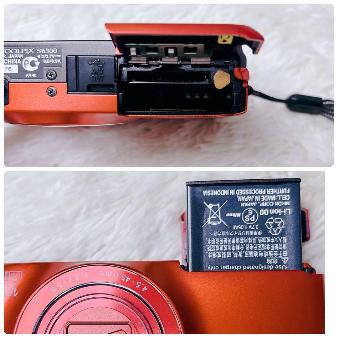 極美品✨NIKON COOLPIX S6300 レッド コンデジ デジカメ 赤