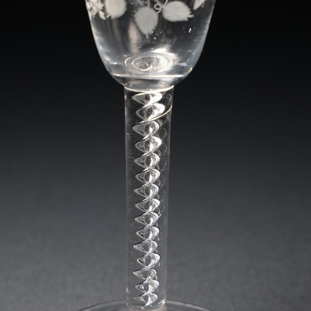 アンティークグラス　ジャコバイト　葡萄と蜂　ツイストステムR1542ダI