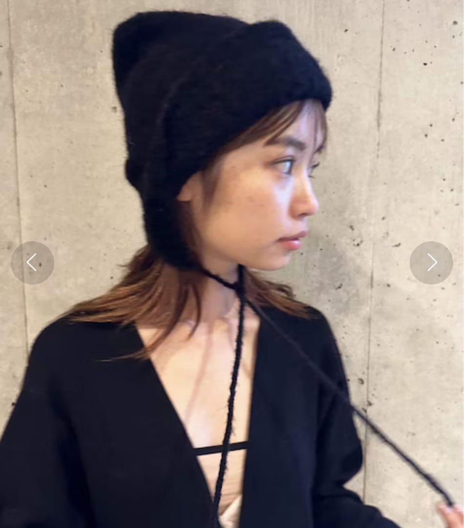 EDID. FOR LULU アルパカMIXシャギーニットキャップ　ブラック