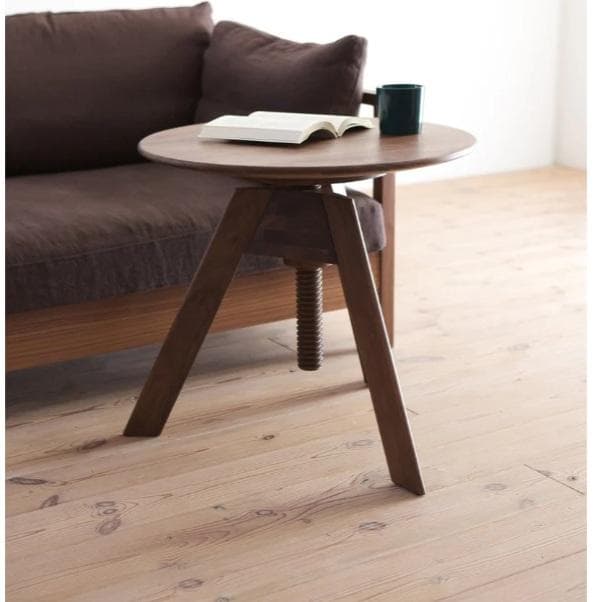 広松木工 サイドテーブル ウォールナット ブラウン 高さ調整可能