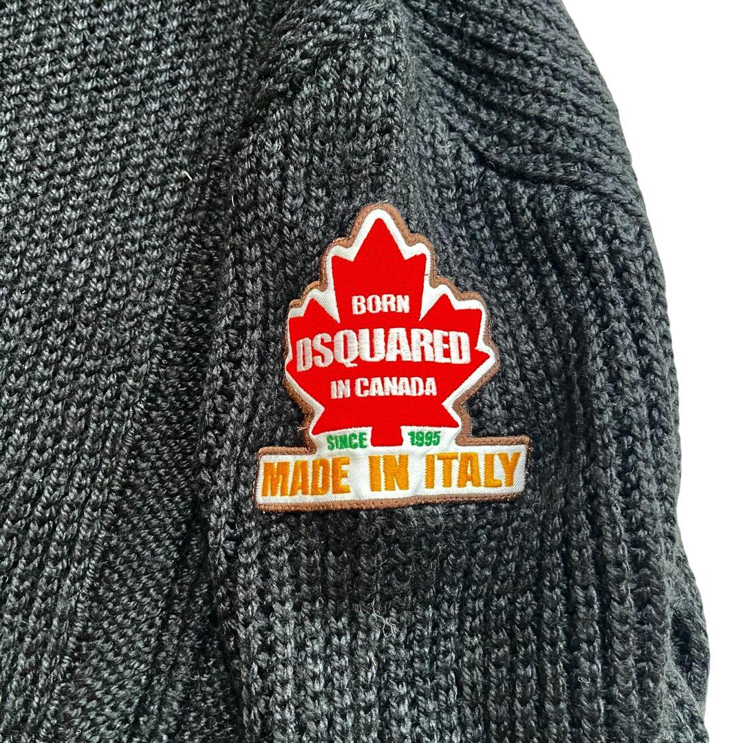 ディースクエアード DSQUARED2 ワッペン ブラック 黒ニットカーディガン