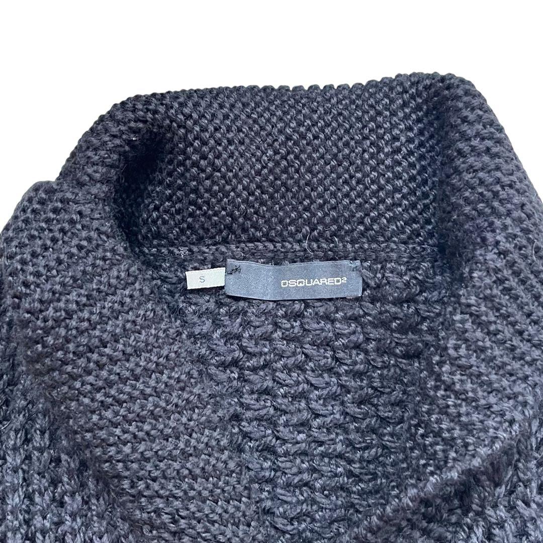 ディースクエアード DSQUARED2 ワッペン ブラック 黒ニットカーディガン